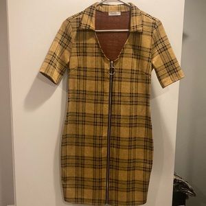 Haley & June yellow and black plaid dress ~ tartan~punk rock ~ YXL - Adult small